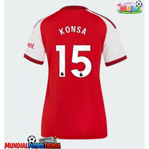 Camiseta Arsenal Ezri Konsa #15 Primera Equipación Replica 2026-27 para mujer mangas cortas
